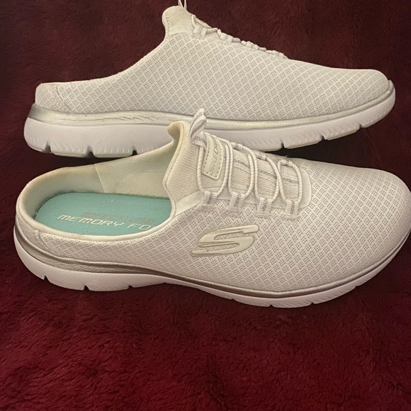 Skechers Women's White Slip-On Sneakers - Picture 5 of 7